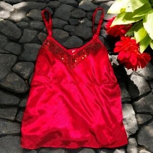 PINK Victoria's Secret Sparkling Crimson Camisole